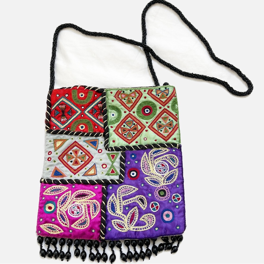 CHICO'S Colorful Beaded Soft Shoulder or Crossbody Bag